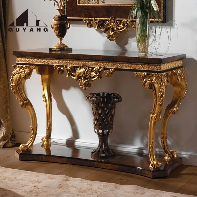 QUYANG lüks altın sehpalar bronz pirinç mobilya oturma odası benzersiz İskandinav sanat sehpa ekran sayacı masa