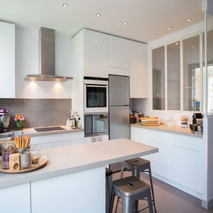 Gabinetes de <span class=keywords><strong>Cocina</strong></span> Más Vendidos, Diseño Australiano, Estilo Hell's Kitchen, con Isla de Cuarzo para Decoración <span class=keywords><strong>del</strong></span> Hogar - Product Image 2