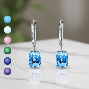 Eleganti Orecchini Pendenti in Argento 925 con Topazio, Montatura a Griffe Placcata in Rodio, Gioielli Classici da Donna per Uso Quotidiano - Product Image 2