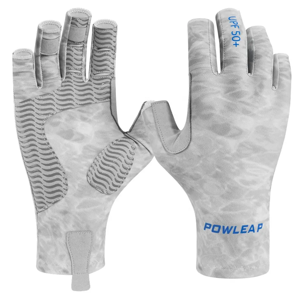 Heißer Verkauf Sommer Outdoor UPF50 + UV Sonnenschutz Fingerlose Angeln Handschuhe Für Männer Frauen