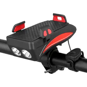 Grosir senter baterai-Lampu Sepeda Multifungsi 4 Dalam 1, Senter Sepeda Kabut 400 Lumens, Baterai 2000MAh