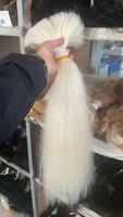 Harga Grosir Rambut Manusia Eropa Mentah Warna Pirang Platinum 60B Super Tipis Genius Weft Rambut Rusia Ekstensi Anyaman Tak Terlihat