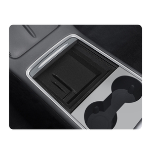 Organizador lateral de asiento Tesla Modelo 3 <span class=keywords><strong>Y</strong></span> 2023, bandeja de consola central flocada con reposabrazos, cajón oculto, caja de almacenamiento para coche - Product Image 3
