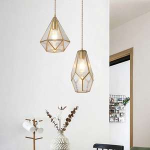 Nordic Style Brass Pendant <b>Light</b> Led Single Head Gold Color For Bedroom Living Room <b>Dining</b> Room - Product Image 3
