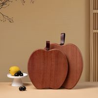 Planche à découper en bois d'ébène en forme de pomme - Plateau de service mignon pour fruits, plateau à fromage et charcuterie, assiette en bois pour hôtel, cadeau, vente en gros