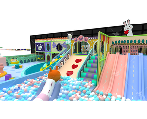 Aire de jeux intérieure Pokiddo 800 m², thème Canty coloré, toboggans pour enfants, équipement en acier galvanisé, PVC, PP, capacité maximale 800 personnes - Product Image 1