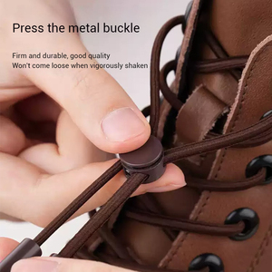 Olian No-tie Lazy Shoe <strong>Laces</strong> Black <strong>Brown</strong> Elastic Round Rope Shoelaces for Men Women High-top Hiking <strong>Boots</strong> - Product Image 3