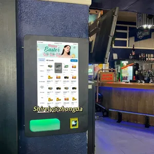 Mesin penjual otomatis terpasang di dinding kecil untuk barang ritel barang perdagangan koleksi kartu sistem pembayaran koin fungsi SDK