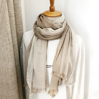 Écharpe-châle unisexe en viscose dégradée, style coréen, à rayures artistiques en coton, longue, pour voyage, décontractée, pour adulte