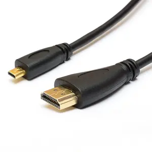 Free Sample 1.5m 1.8m Micro HDMI to HDMI Adapter Cable V1.4 4k Support 1080p 3D Digital Camera mp4 Micro HDMI HD TV Cable