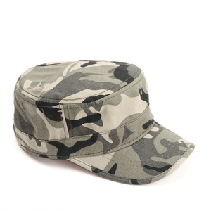 Msmc Camp Cap Black 100% Cotton Unisex Casual Military Style <b>Flat</b> Top <b>Hat</b> - Product Image 3