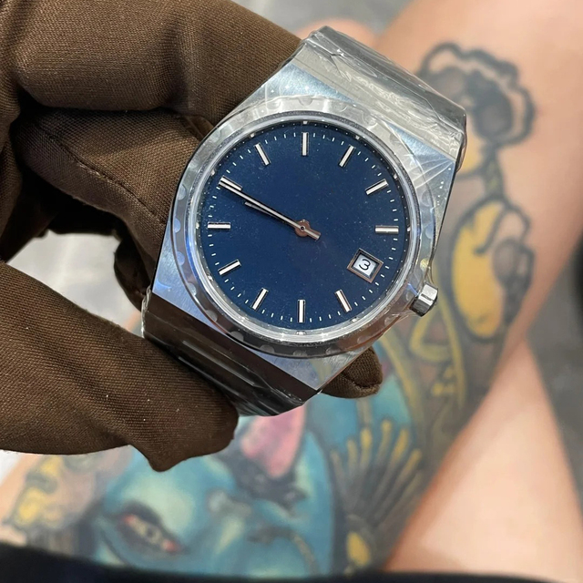 Minimalist Fashion Retro Men's Stainless Steel Strap Automatic Designer Style Blue Dial Calendar Waterproof Mechanical Watch