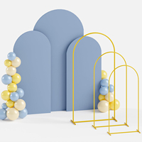 Kit de 3 supports d'arche en métal doré pour décorations de fête d'anniversaire, de remise de diplôme, de célébration de vacances, de cérémonie et d'arche de mariage
