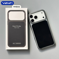 Étui de téléphone magnétique VAWI B417 à plaque arrière haute transparence, coque rigide en PC antichoc, logo personnalisable pour iPhone 17 Pro/Max