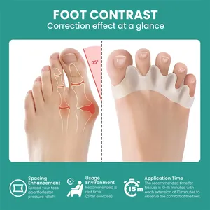 Separadores y Estiradores de Dedos para Alivio del Dolor de Pies y Juanetes, Cuidado de los Pies, Espaciadores de Gel Suave para Enderezar los Dedos - Product Image 5