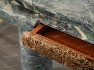 Table <span class=keywords><strong>console</strong></span> en marbre noir Marinace SH STONE, design luxueux, salon, marbre vert naturel, table <span class=keywords><strong>console</strong></span> d'entrée personnalisée - Product Image 6