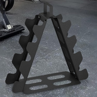 Soporte de almacenamiento con mancuernas antideslizante con diseño de ruedas con plataforma de dispositivo Estante de peso móvil compacto para gimnasio en casa
