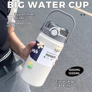 Gourde isotherme en acier inoxydable grande capacité, directement de l'usine, avec double poignée, portable, pour activités sportives en extérieur, pour étudiants - Product Image 4