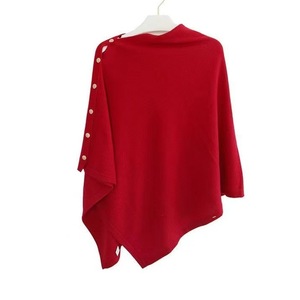 Chal Grande para Mujer, Talla Única, Color Camel Sólido, con Botones Diagonales, Tejido Holgado, para Primavera y Otoño, Prenda Moderna - Product Image 3