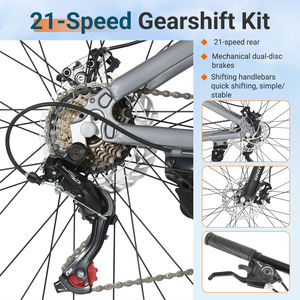 Bicicleta de montaña Spatial, stock en almacén de la UE, 21 velocidades, capacidad de carga 120 kg, neumáticos de 29 pulgadas * 2.1, palanca de cambios de pulgar, suspensión en horquilla delantera - Product Image 5