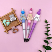 Nouveaux accessoires de stylo en perles de dessin animé, bijoux, perles en silicone pour la fabrication de stylos avec des personnages