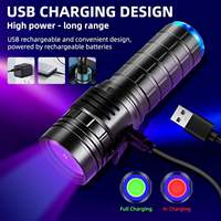 Lampe torche UV 15W en alliage d'aluminium, étanche, rechargeable par USB, lumière noire 395nm 365nm pour la détection de devises et d'urine d'animaux