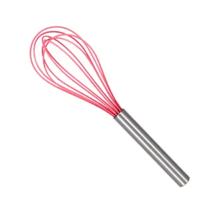 Colorful Silicon-coated Whisk Stainless Steel Silicon Wire Milk Frother Kitchen Tools Manual Egg Beater Whisk
