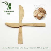 Couteaux en bambou jetables écologiques en vrac, 100% compostables, pour la restauration et les fêtes