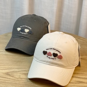 Gorra de Béisbol Sweet Heart de Algodón Unisex para Primavera y Otoño, Resistente al Viento, con Visera Ancha para Adelgazar el Rostro, Gorro Moderno - Product Image 1