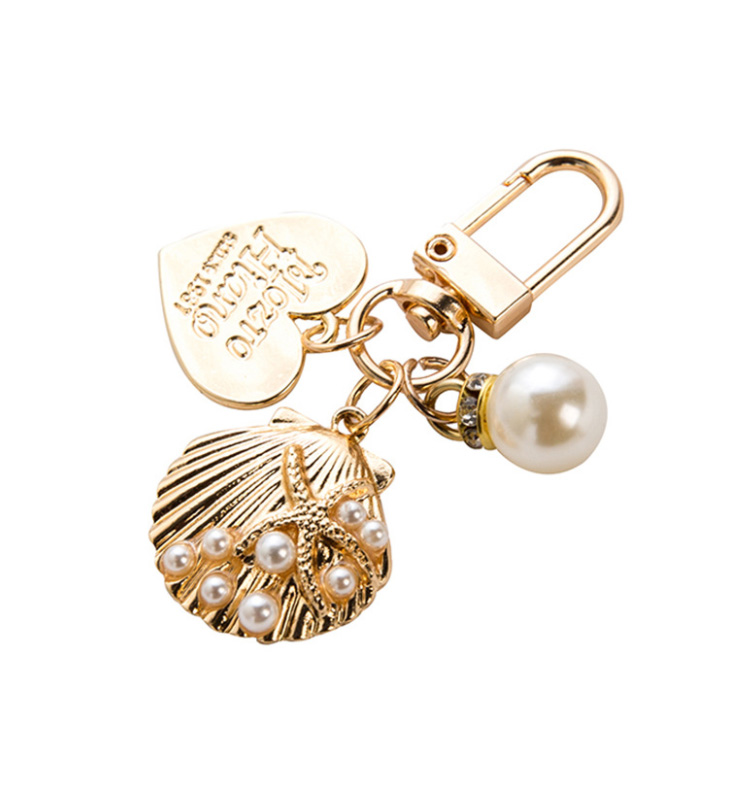 Elegant Pearl Shell Keychain Pendant For Bag Charm - Oem