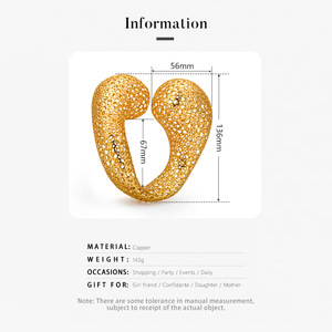 Thanh Lịch Lớn Arc Vàng Mạ Vòng Đeo Tay Của Phụ Nữ Đồ Trang Sức Thời Trang Bằng Đồng Thau Và Đồng Hợp Thời Trang Bangles Cho Đám Cưới Món Quà Kỷ Niệm - Product Image 3