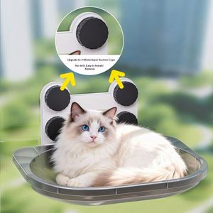 Hamac transparent pour chat à fixer sur fenêtre, avec ventouses puissantes, supporte de lourdes charges, siège de repos ensoleillé pour chats - Product Image 1