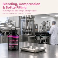 Collagène de poisson hydrolysé végétalien sans gluten OEM et booster d'élastine avec vitamine C de l'acérola pour une peau, des cheveux et des ongles éclatants