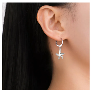 Pendientes de gota retro de moda Acero inoxidable azul y titanio con chapado en oro de 18 quilates Joyería de moda inspirada en girasol - Product Image 4