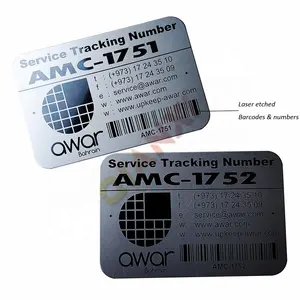 Metalen Gegraveerde Serienummer Naamplaatjes Qr Code Barcode Aluminium Asset Tags