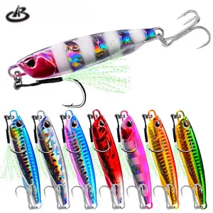 10g 15G 20G 30g 40g 50g 60g Señuelos de pesca artificiales de metal con anzuelo triple de plumas para calamar lubina