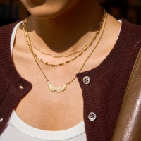 Nuevo Collar de Moda con Colgante de Alas de Ángel en Acero Inoxidable Chapado en Oro de 18K y Circonita Cúbica para Mujer