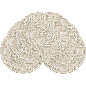 แผ่นรองจานทรงกลมสไตล์โบฮีเมียนแฟชั่นผ้ากันน้ำตกแต่งโต๊ะดีไซน์ลายสก๊อตมีสไตล์สำหรับงานแต่งงาน - Product Image 3