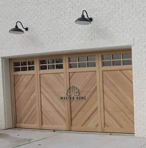 Porte de garage électrique <span class=keywords><strong>HELTON</strong></span> Master Home, style moderne américain, en chêne massif blanc, coulissant verticalement, en alliage d'aluminium et d'acier, résistant au vent - Product Image 6