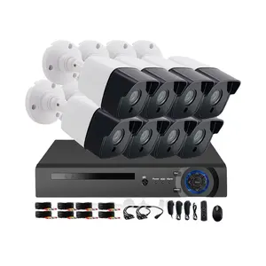 AI H.265 8CH DVR，带8个室外安全摄像机5MP DVR套件日夜家庭视频监控AHD闭路电视系统