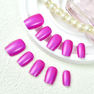<span class=keywords><strong>Uñas</strong></span> Postizas Color Rosa Brillante, Diseño Cuadrado Mediano, <span class=keywords><strong>Uñas</strong></span> <span class=keywords><strong>Acrílicas</strong></span> para Manicura DIY, Salón <span class=keywords><strong>de</strong></span> Belleza, Bodas y Citas - Product Image 3