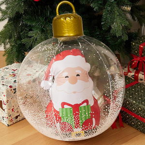 Double Layer Inflatable Christmas Decoration Ball - PVC Portable Festival Ornament for Holiday Decor