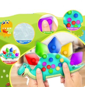 ของเล่นเสริมพัฒนาการกล้ามเนื้อมัดเล็กสำหรับเด็กก่อนวัยเรียน ของเล่นมอนเตสซอรี่รูปไดโนเสาร์ ฝึกการเรียงสีและจับคู่สี สำหรับเด็ก - Product Image 1