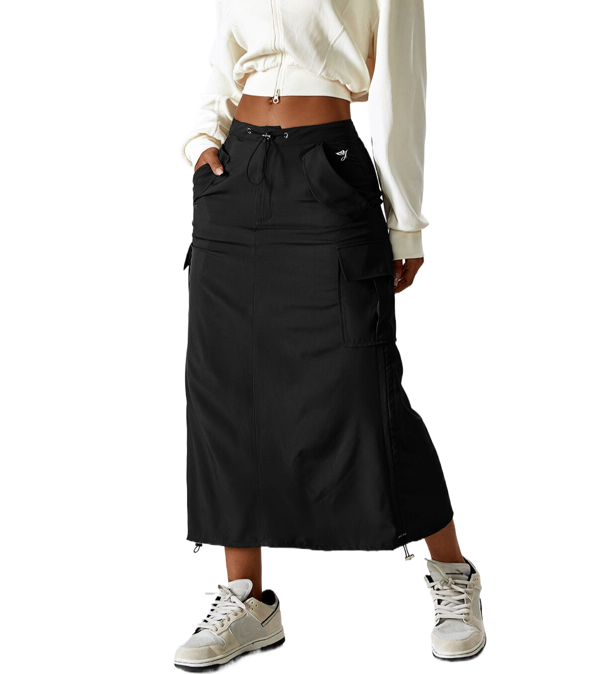 ◆2000Archives◆ BELTED CARGO SKIRT BLACK 2ASKSS2409BK BELTED CARGO SKIRT (BLACK) - 2000 Archives