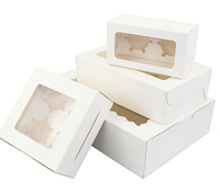 Boîte à cupcakes en carton rigide, écologique, recyclable, transparente, avec fenêtre, résistante, pour boulangerie, avec séparateurs, logo personnalisé, vente en gros