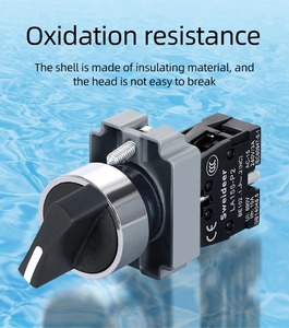 Long Handle Plastic Latching Rotary <strong>Switch</strong> 22mm 2/<strong>3</strong> <strong>Position</strong> Self Locking Reset Select Knob <strong>Switch</strong> - Product Image 3