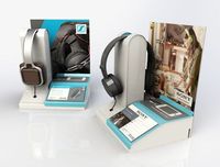 Stands Display Akrilik Kustom Apache, Meja Counter Nirkabel, Stand Display Headset Headphone untuk Toko Earphone