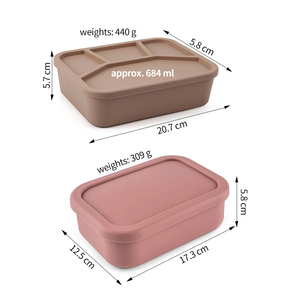 2025 logotipo personalizado horno seguro Lancheira <span class=keywords><strong>Caja</strong></span> De Bento Cake Sushi Box silicona 3 compartimentos Bento Lunch Box Set para adultos chico - Product Image 4