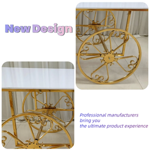 Carrito de barra de caramelo personalizado de acero inoxidable dorado de alta calidad, carrito de exhibición de dulces - Product Image 2