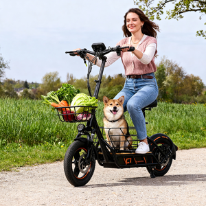 Monopattino Elettrico da Pendolarismo con Doppio Cestino e Sedile, Pneumatici da 14 Pollici, Consegna Rapida, per Adulti - Disponibile in Magazzino UE/USA - Product Image 6